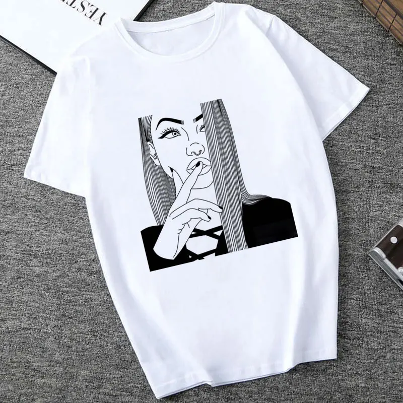 Женская футболка в стиле Харадзюку Ариана Гранде Готическая уличная одежда