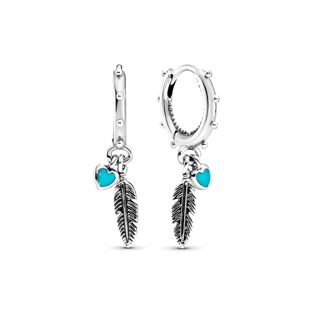

Octbyna Vintage Silver Feather Earrings For Women High-quality Fashion Brand Earrings For Girl Jewelry Dropshipping