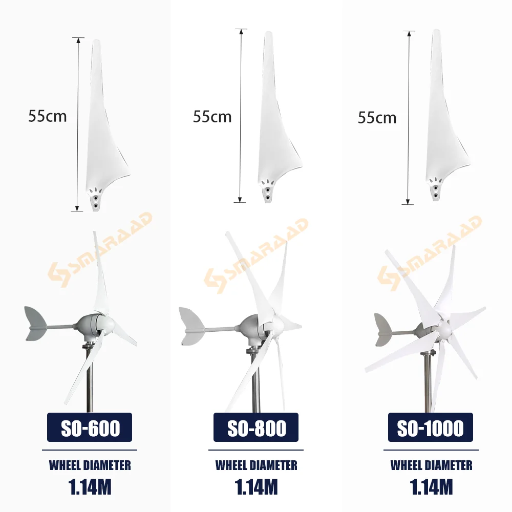 Новый мощный ветряной генератор 1000 Вт горизонтальный турбинный двигатель