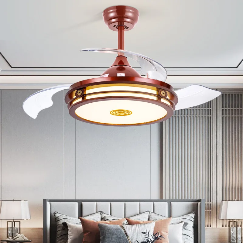 Роскошный скандинавский Невидимый потолочный вентилятор с золосветильник лампа