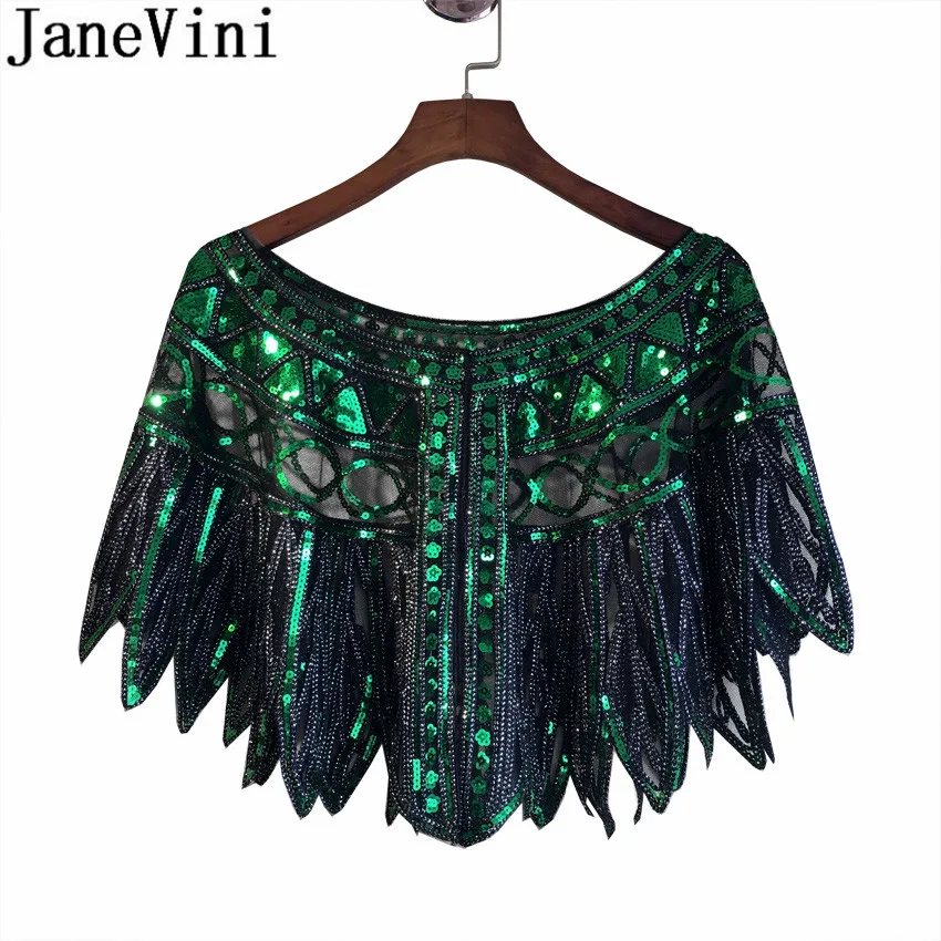 Женская Блестящая накидка JaneVini расшитая бисером Упаковка для свадебного платья