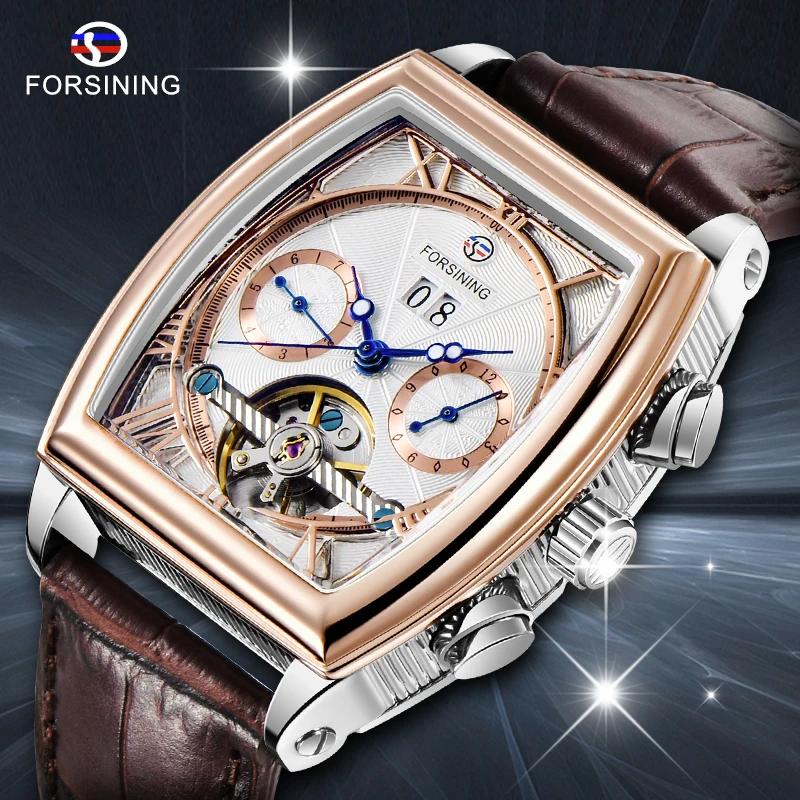Часы наручные FORSINING Мужские механические автоматические Модные брендовые с