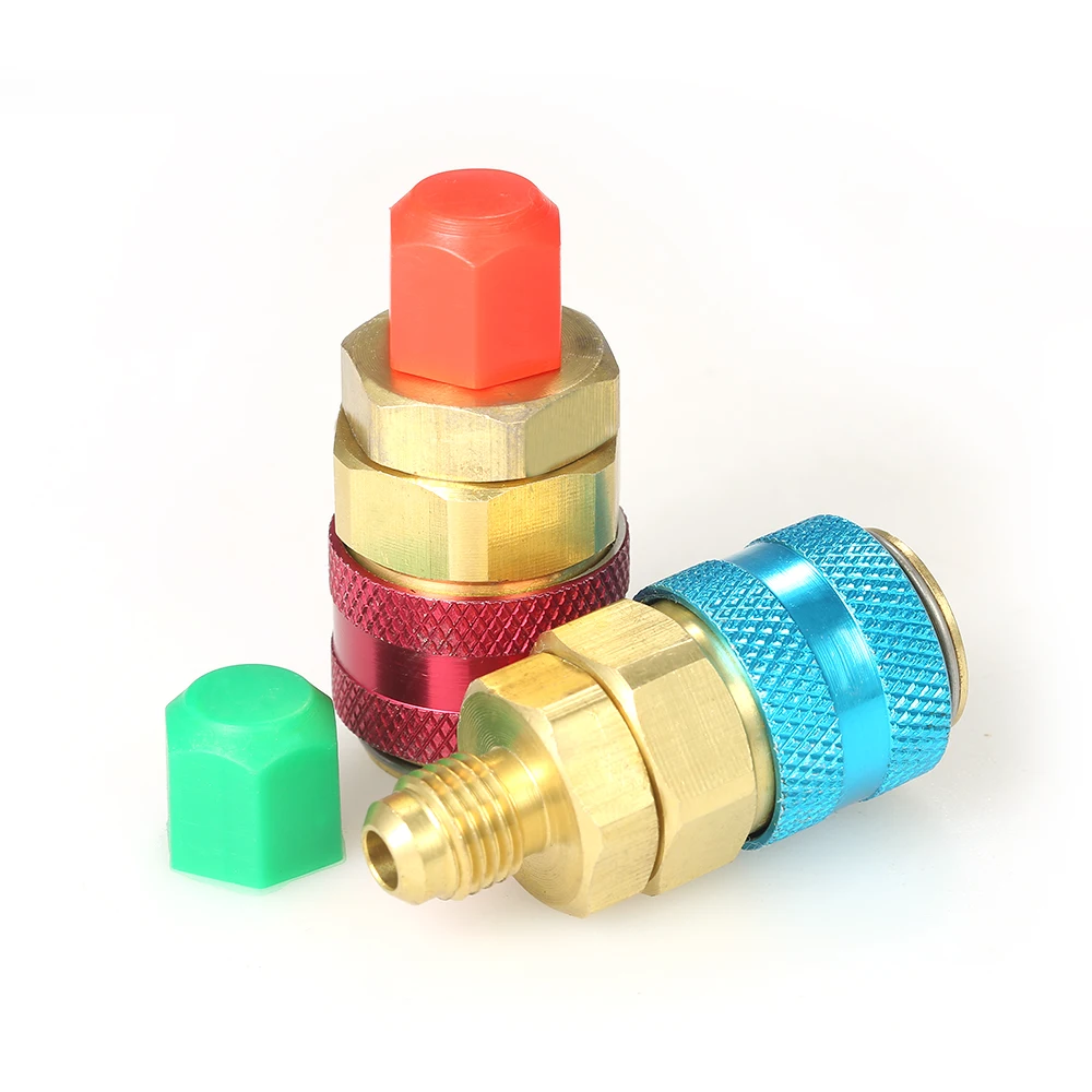 2 шт 1/4 &quotрегулируемые R134A быстроразъемные адаптеры Высокая Низкая AC манометр