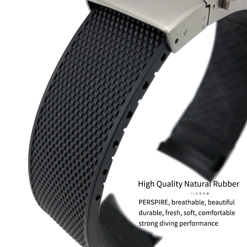 19mm 20mm 21mm Rubber Silicone Watch Strap Waterproof Watchband for Longines master Conquest HydroConquest L3 Black Accessories