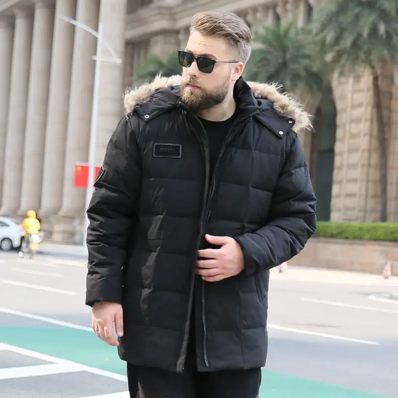 2022 winter men's duck down overcoat male warm thick parkas jacket with real fur hooded black green xxxxxxxxxxl 7xl 8xl 9xl 10xl