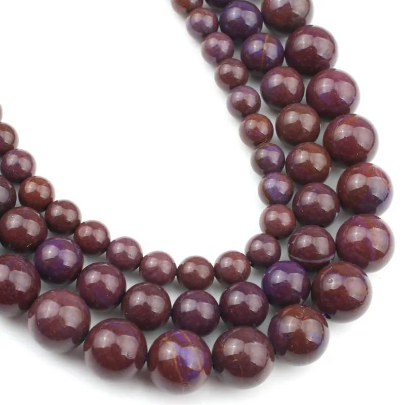 6/8/10 мм Фиолетовый и Золотой Камень Бисер Круглые бусины для украшения рукоделие