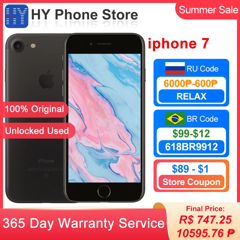 В наличии Apple iPhone 7 Plus / 128GB/32GB ROM разблокированный смартфон iOS A10 за счет сканера