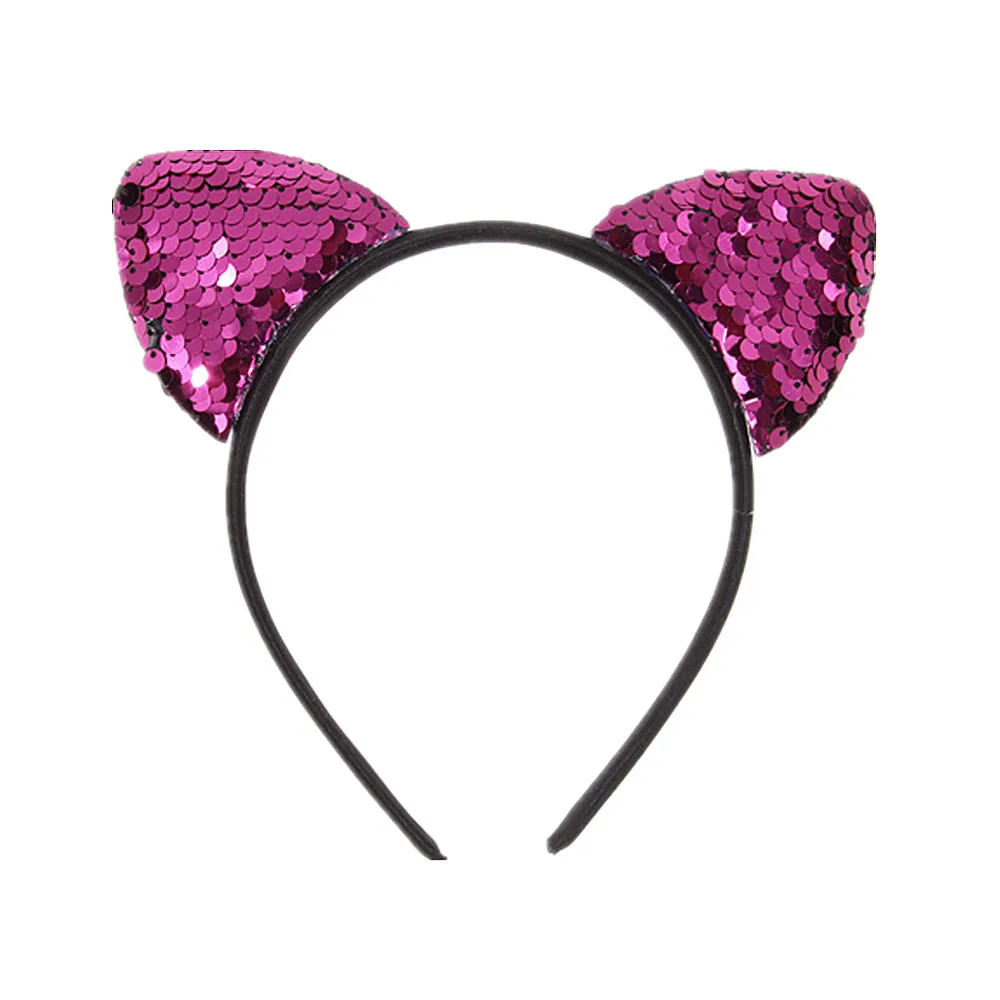 39hotpink Nishine, Радужный цветной хвост, единорог, повязки на голову с рогом, блестящие ушки, дети, девочки, принцесса, коса, парик, повязки для волос, аксессуары для волос - Цвет: 39hotpink