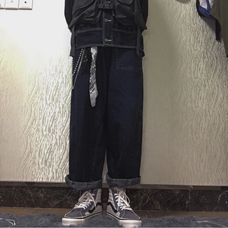 Брюки в стиле панк-рок бандана с кулоном виде большого кольца хипстерские брюки