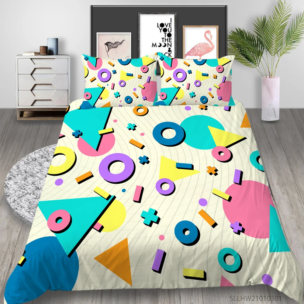 

3D Bedding Set King Size Duvet Cover Set 2/3 Pcs Bedclothes Cartoon Pattern Printing Bedroom Decoration
