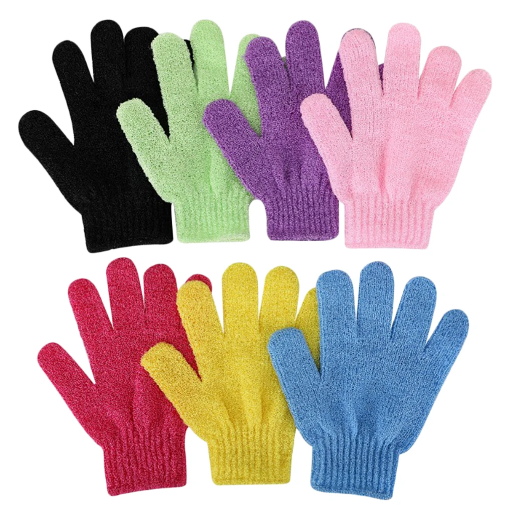 Перчатки нейлоновые двусторонние отшелушивающие рукавицы для душа 6 шт. |