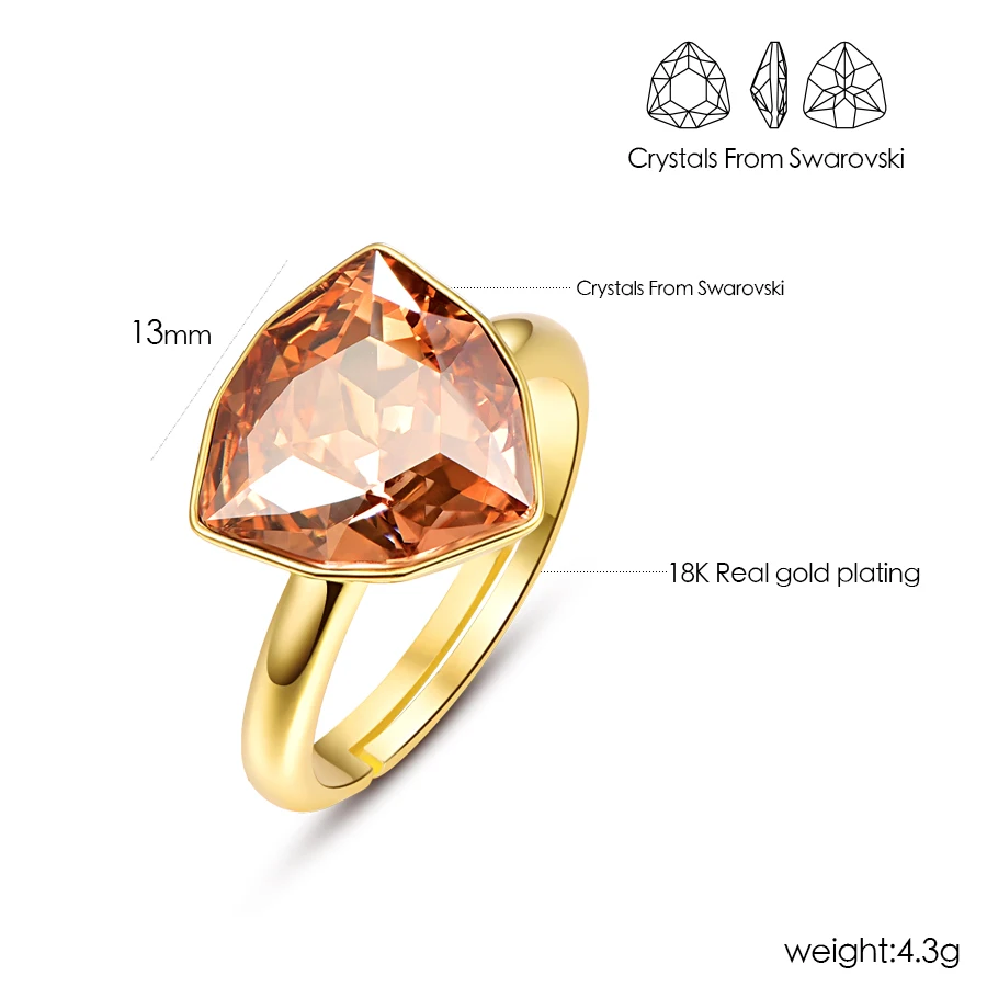 Роскошные кольца с кристаллами SWAROVSKI для женщин, Новые Модные Элегантные кольца для свадебной вечеринки, ювелирные аксессуары, подарок для мамы и девочки