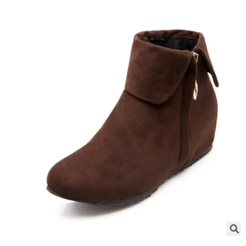 Панка для Готской Верховной еды Botas Femininas из флока на молнии визуально