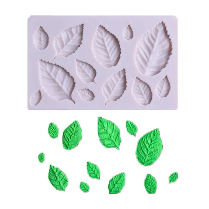 

Sugarcraft Leaves Silicone Mold Candy Polymer Clay Fondant Mold Cake Decorationg Tool Flower Making GumPaste Rose Leaf Mold