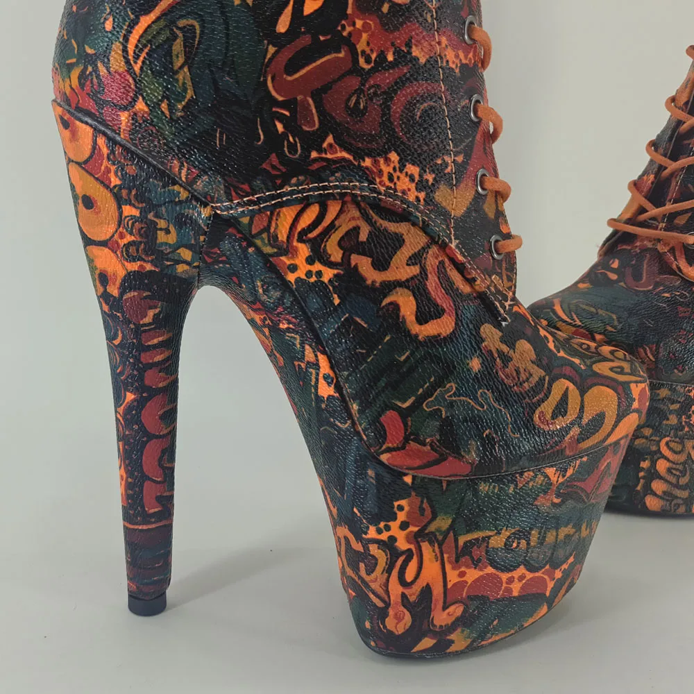 Красивые сапоги Leecabe для танцев на шесте 17 см/7 дюймов из искусственной кожи