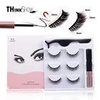 Магнитные ресницы, жидкая подводка для глаз, магнитные накладные ресницы и пинцет, водостойкие, долговечные, TS, 3 пары