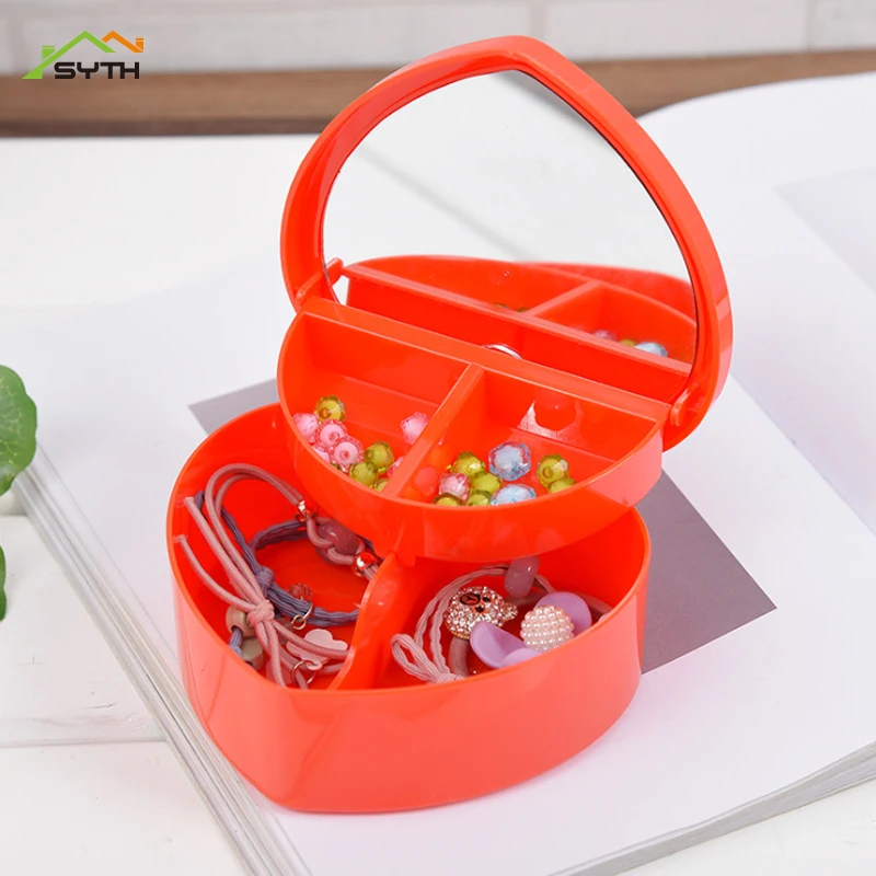 Шкатулка для ювелирных изделий в форме сердца девочек детский футляр косметики с