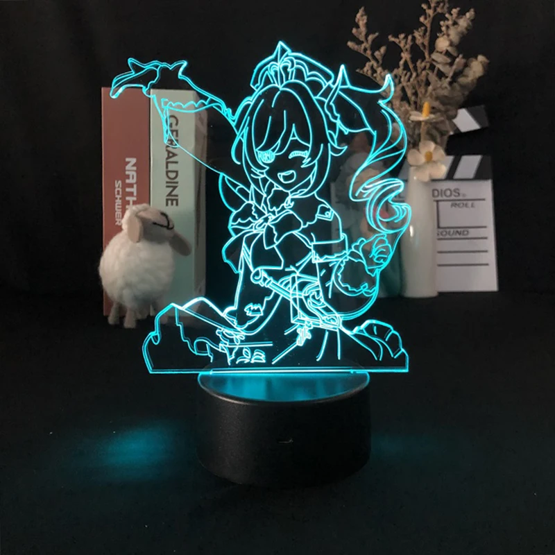 

Игровой 3D проектор Genshin Impact Barbara Gunnhildr, ночная подсветильник ка с Bluetooth-управлением для яркого украшения базы, Прямая поставка для детей