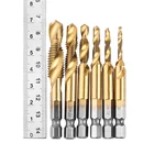 6 шт., шестигранный хвостовик, с титановым покрытием, фоторезьба, Стандартные биты, длинный тип, винтовая машина, ручные инструменты