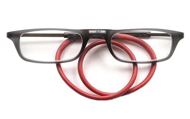 

2021 New Magnetic Hanging Neck Reading Glasses Portable Unisex Magnet Reading Glasses Long Leg Telescopic Head Holder +150-+350