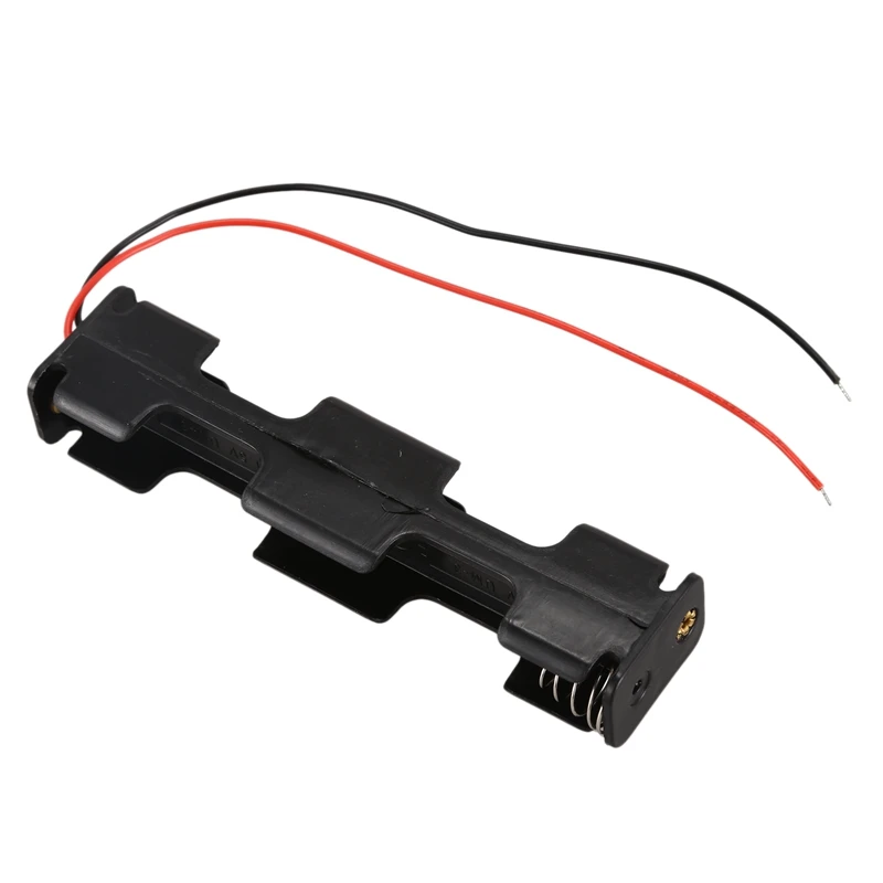 2 шт. двухслойный черный пластик 4 x AA 6V Чехол держатель для батареи w Leads| |