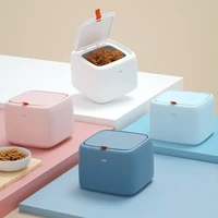 pets dog cat food storage container dry food dispenser puppy dog feeder portable food container feeder pet supplies
