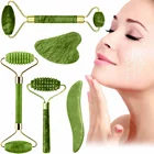 Массажер для лица Gua Sha, набор скребок для гуаши, натуральный нефритовый валик, Инструмент Для Массажа Гуаша, уход за лицом