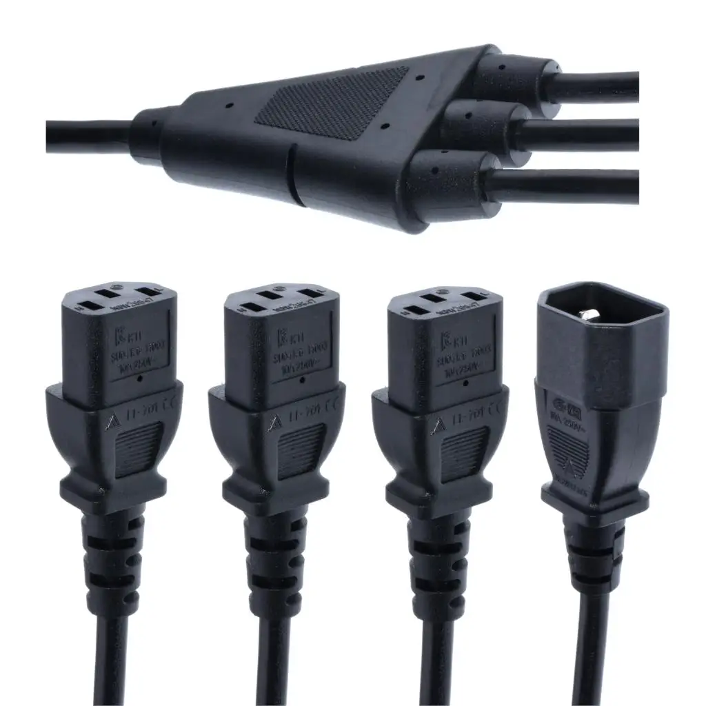 IEC320 C14 C13 Y Тип сплиттер мощность шнур разъем IEC320 C14 к 3xC13 удлинитель, привести 40 см 250V10A