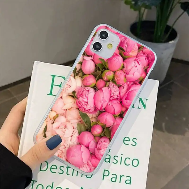 Чехол для iphone 13 8 7 6 6S Plus X 5S SE 2020 XR 11 12 pro XS MAX с изображением розовых и фиолетовых