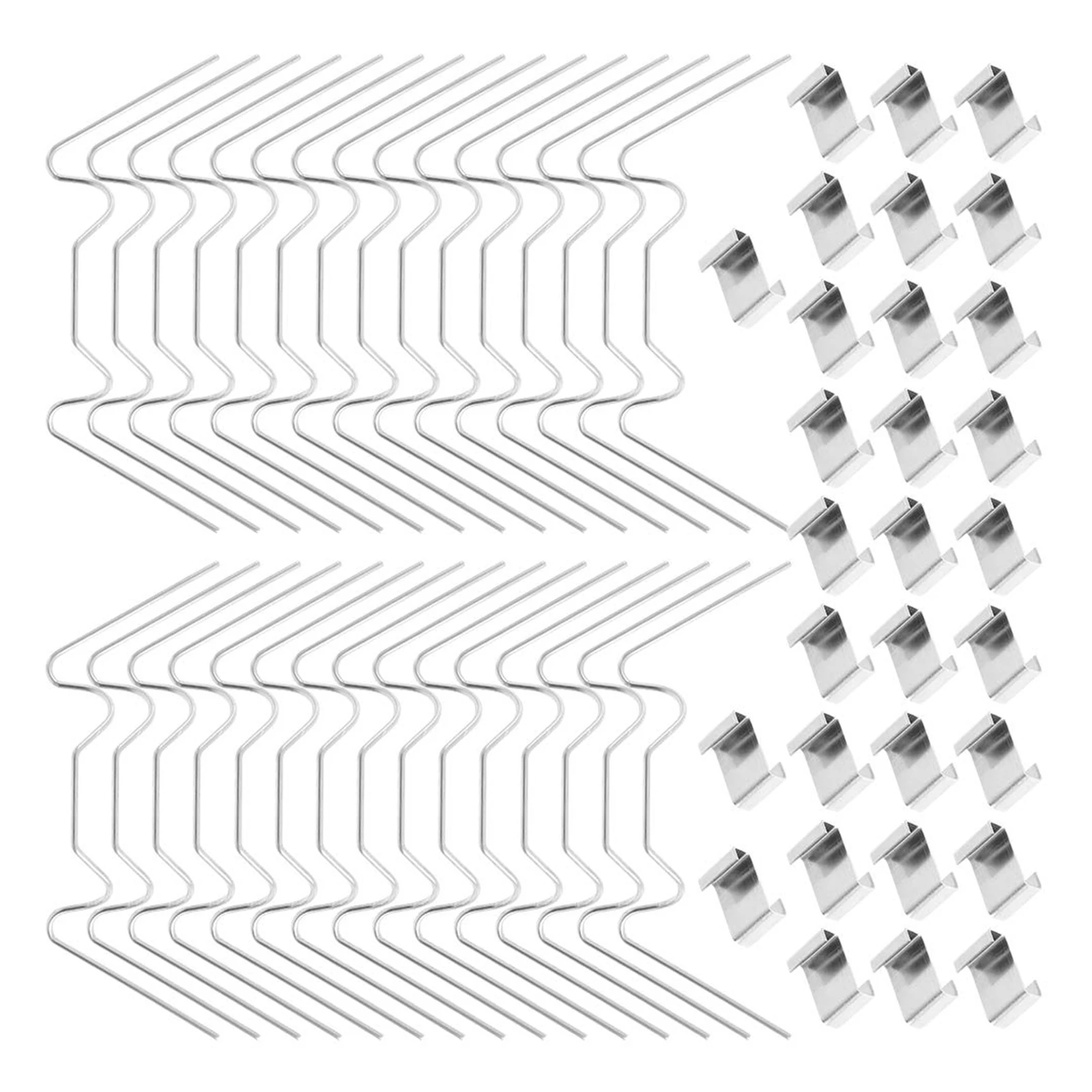 

60PCS Greenhouse Glazing Clips, Stainless Steel Greenhouse Glass Pane Fixing Tool (with 30 W Wire Clips And 30 Z Overlap Clips)