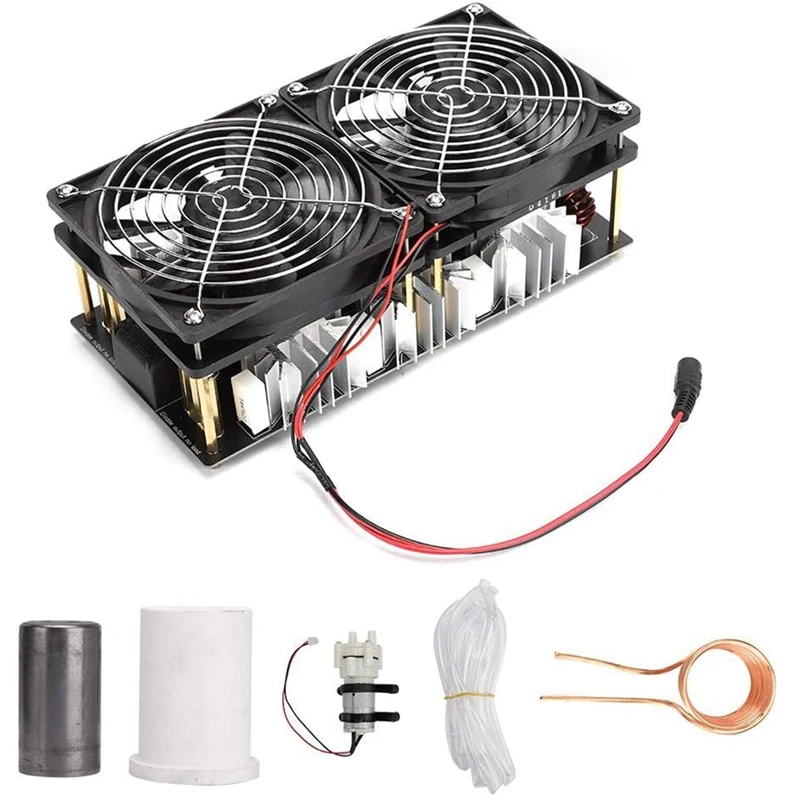 

2500W ZVS Induction Heater Module Flyback Driver, with Spiral Copper Tube Crucible and Water Pump Pipe