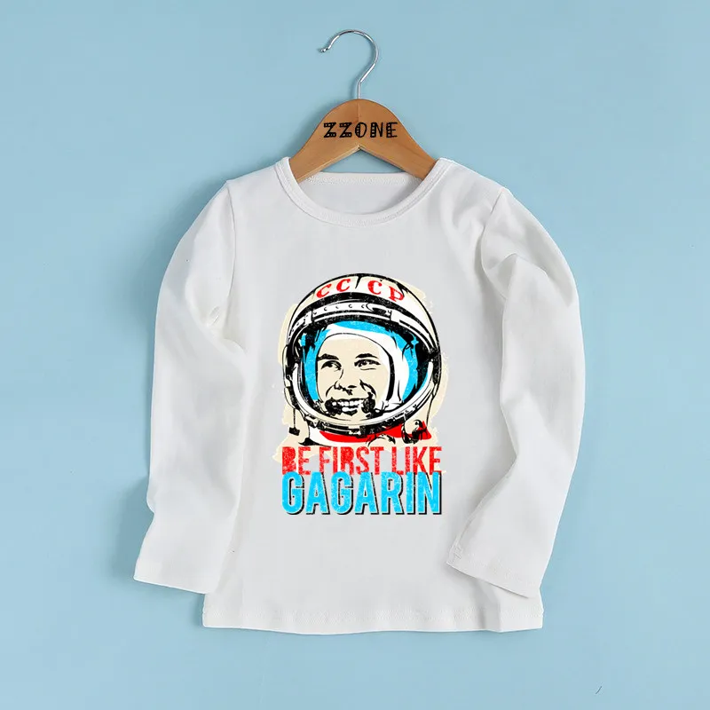 Забавная Футболка с принтом СССР и гагагарина для мальчиков девочек детская