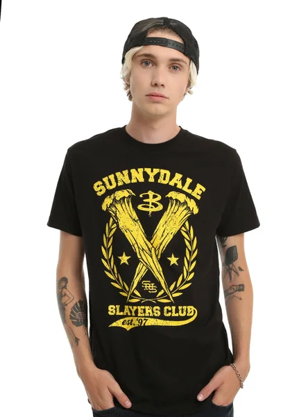 

Fashion Men's Summer T-shirt BUFFY THE VAMPIRE SLAYER SUNNYDALE SLAYERS CLUB T-SHIRT Men Cotton T Shirt