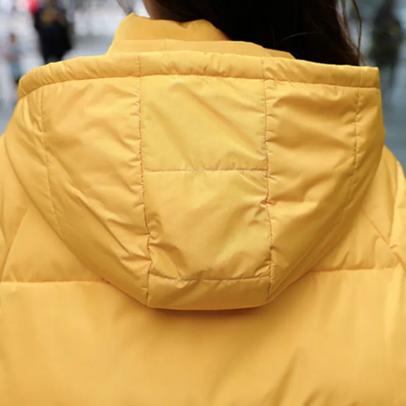 

Parkas Women Winter Coat Fashion Leisure Simple Cotton Parka Outwear Hooded 8 Colors Solid Female Short Style All-match Ulzzang