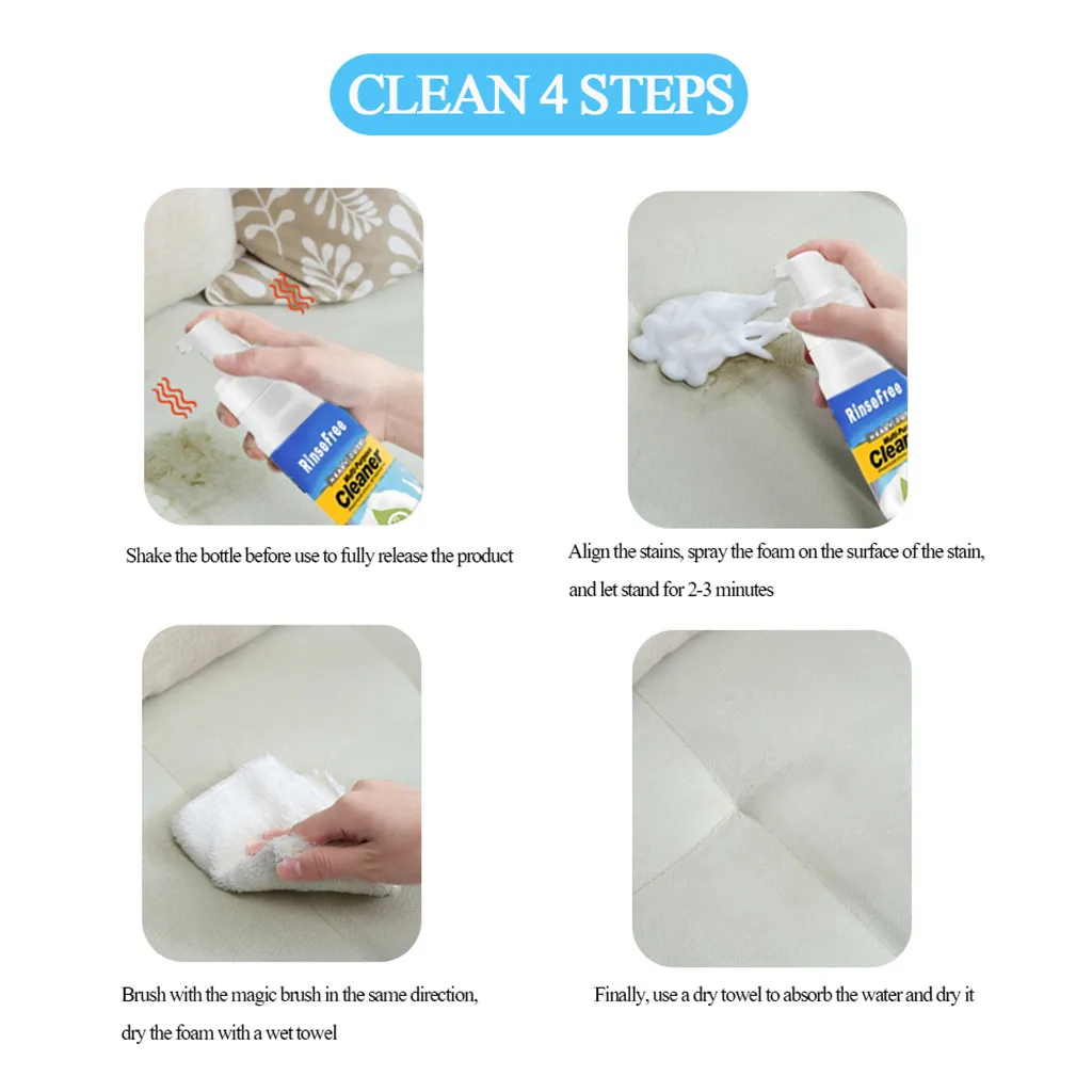 All-Purpose Rinse-Free Cleaning Spray Wash Blanket Leather For Bedroon Kitchen Home Cleaning Accessories 30ML/100ML