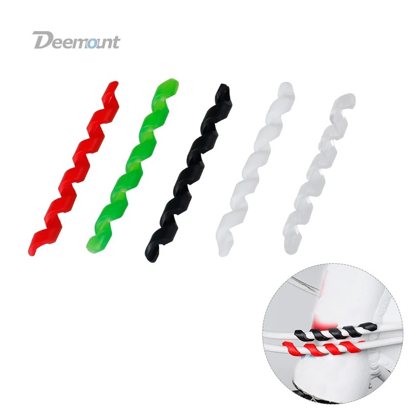 

50PCS Deemount Bicycle Cable Manager Spiral Elastic Rubber Line Tie Minder Bike Light Threading Cord Holder Controller Bicycle