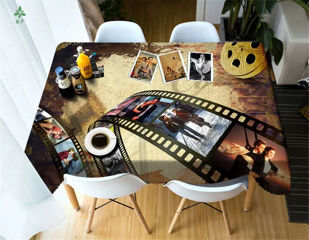 

Color Film 3d Tablecloth Rectangular Wedding Banquet Party Picnic Decoration