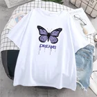 Женская футболка с принтом бабочки Y2k, фиолетовые женские топы в Корейском стиле с принтом бабочек, одежда в стиле Харадзюку, панк, готика, Прямая поставка