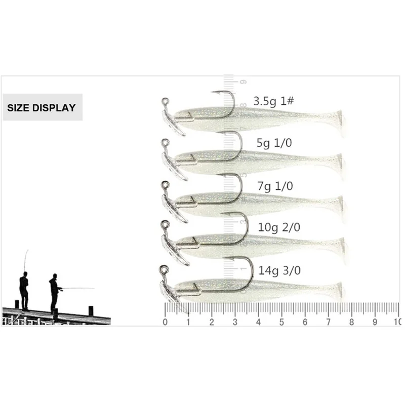 

5pcs/lot Fishing Hook 3.5g 5g 7g 10g 14g Tumbler Lead Head Hook For Soft Lure Carbon Steel Fishinghook