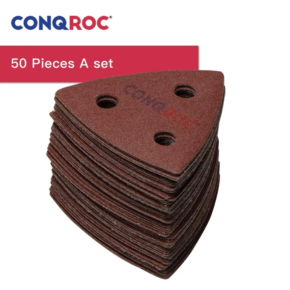 50 штук 80 мм Шлифовальные треугольники крюк петля 3 отверстия песочный лист оксид