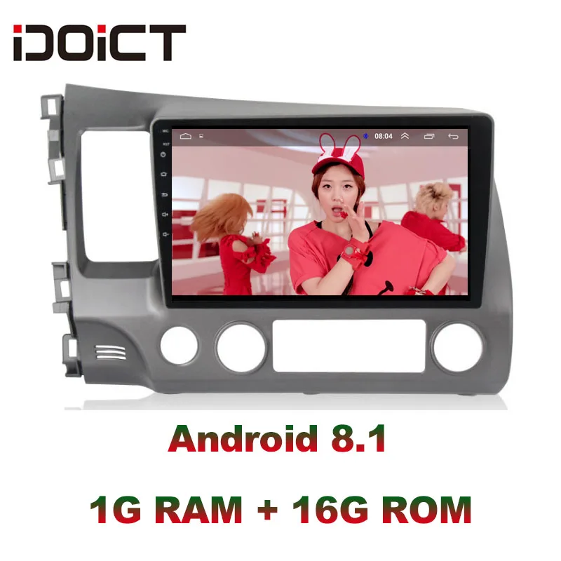 IDOICT Android 8 1 автомобильный DVD плеер GPS навигация Мультимедиа для Honda Civic радио 2008-2011