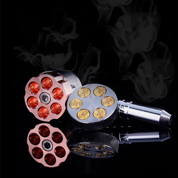 High Quality Revolver Pipe Weed Grinder Six Shooter Smoking Creative Tobacco Cigarette Herb Smoke Crusher | Дом и сад