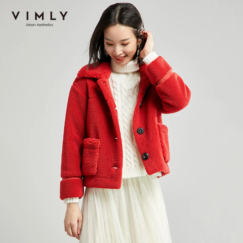 Куртка Vimly из искусственного меха для женщин винтажная однотонная однобортная