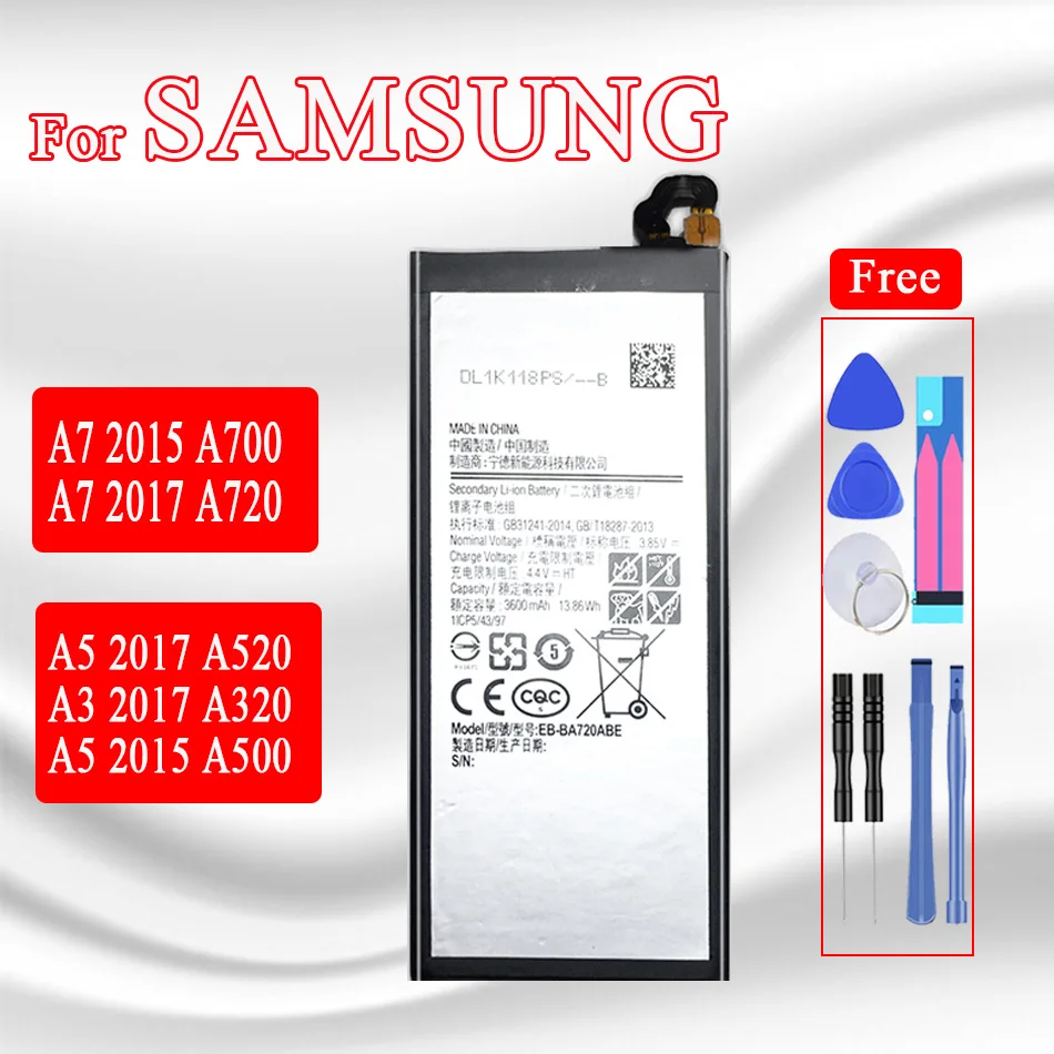 Аккумулятор для телефона Samsung Galaxy A5 A7 2015 A3 2017 A500 A320 A520 A700 A720 SM A320F A500F A520F A700F A720F/DS
