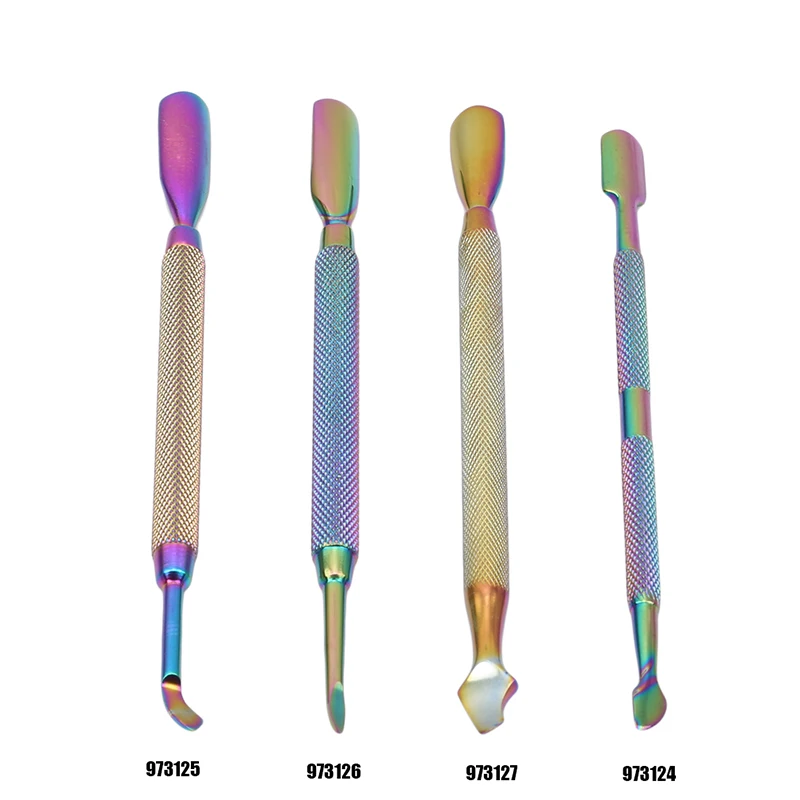 Двухсторонний толкатель для кутикулы Хамелеон ногтей Радужный инструмент из