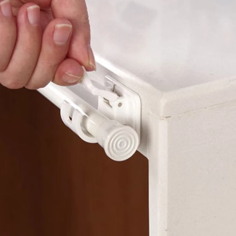 

White Shower Rod Frame home Towel Plastic Support Curtain Fixed Stick Room Tools Rail Wall Clamp decoration Clip Hook Window