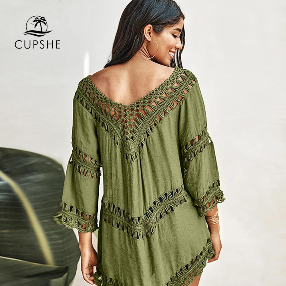 CUPSHE оливковое зеленое бикини с v-образным вырезом сексуальное пляжное