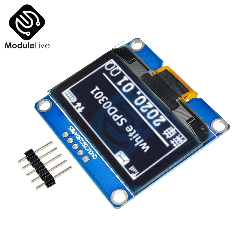 Модуль дисплея OLED 128x64 IPS 1 54 дюйма 5 контактов SPI SPD0301 Драйвер IC плата адаптера белая