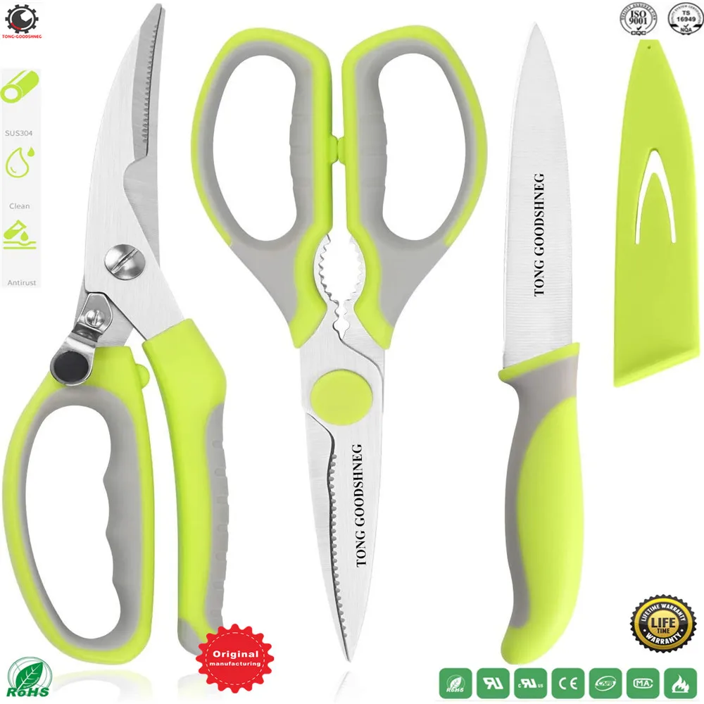 Kitchen Scissors,Spring Loaded Poultry Shears,Multipurpose Chicken Scissors,Sharp Utility Knife,304 Stainless Steel Kitchen Shea