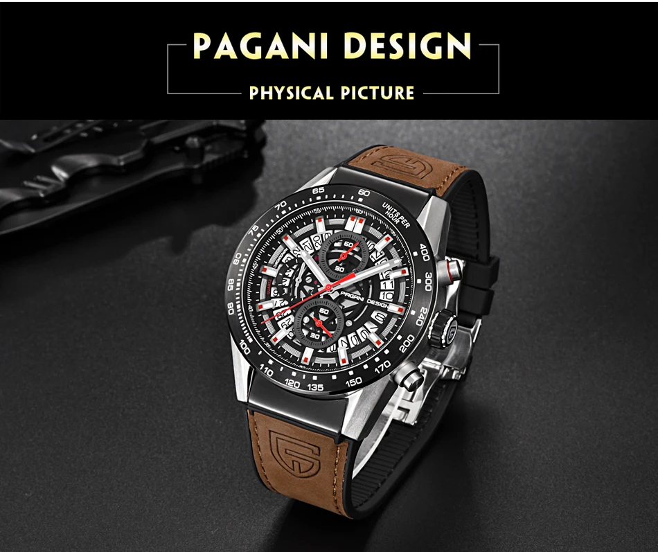 PAGANI Дизайн Топ люксовый бренд спортивные мужские часы с хронографом водонепроницаемые кварцевые часы Relogios Masculino saat